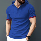 2025KKBOXLY  men's spring and summer casual sports men's short-sleeved t-shirt 2025 tops Popular trade large size waffle hoodie