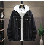 kkboxly  Chic Denim Jacket, Men's Casual Street Style Lapel Flap Pockets Contrast Stitching Jacket Coat For Spring Fall