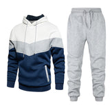 KKBOXLY 2025  Hot Trade Men's Sports Suit Fashion Casual Spring and Autumn Splicing Hooded Sweater Pants Two-piece Set