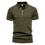 KKBOXLY 2025 sports men's twill POLO shirt fashion casual lapel button men's solid color slim-fit short-sleeved T-shirt