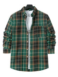 KKBOXLY 2025 Plaid shirt autumn new 2025 fashion men's polished thin plaid long-sleeved light casual shirt