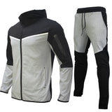 KKBOXLY 2025 Men's sports suit autumn casual wear WISH hot-selling European goods hooded zipper sweater sports suit men