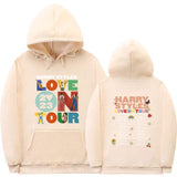 KKBOXLY 2025Love On Tour  Letter Print Men's and Women's Casual Sports Sweater Loose Threaded Bottom Pendulum Sweatshirt