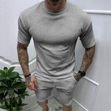 2025KKBOXLY popular  Summer New Men's Pullover T-Shirt Sports Casual Top Men's Short Sleeve Shorts Cover