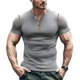 KKBOXLY 2025 summer casual men's short-sleeved t-shirt 2025 men's breathable Henry shirt 2025 trade large-size top