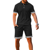 2025KKBOXLY popular  New summer 2025 lapel collar short-sleeved shorts two-piece set sports and leisure men's suit