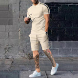 KKBOXLY popular   Youth Fashion Casual Short Sleeve Shorts Set Men's Trend Brand Loose