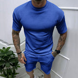 2025KKBOXLY popular  Summer New Men's Pullover T-Shirt Sports Casual Top Men's Short Sleeve Shorts Cover