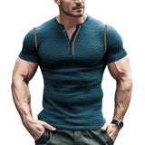 KKBOXLY 2025 summer casual men's short-sleeved t-shirt 2025 men's breathable Henry shirt 2025 trade large-size top