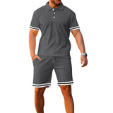 2025KKBOXLY popular  New summer 2025 lapel collar short-sleeved shorts two-piece set sports and leisure men's suit