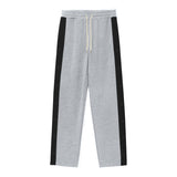 KKBOXLY 2025 Men's sweatpants breasted button-down casual pants autumn loose straight wide-leg buttons decorative large-size trousers