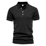 KKBOXLY 2025 sports men's twill POLO shirt fashion casual lapel button men's solid color slim-fit short-sleeved T-shirt