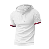 2025KKBOXLY  men's spring and summer casual sports men's short-sleeved t-shirt 2025 tops Popular trade large size waffle hoodie