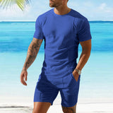 KKBOXLY 2025 quick sale summer new men's pullover T-shirt sports and leisure top men's short-sleeved shorts cover