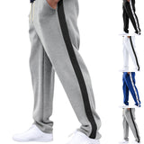 KKBOXLY 2025 Men's sweatpants breasted button-down casual pants autumn loose straight wide-leg buttons decorative large-size trousers