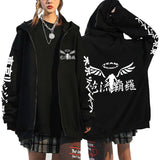 KKBOXLY 2025[Spot wholesale] Tokyo Revengers Tokyo Avengers Guochao velvet zipper hooded sweater men