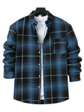 KKBOXLY 2025 Plaid shirt autumn new 2025 fashion men's polished thin plaid long-sleeved light casual shirt