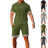 2025KKBOXLY popular  New summer 2025 lapel collar short-sleeved shorts two-piece set sports and leisure men's suit