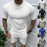 2025KKBOXLY popular  Summer New Men's Pullover T-Shirt Sports Casual Top Men's Short Sleeve Shorts Cover