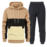 KKBOXLY 2025 New Hot Trade Men's Sports Suit Fashion Casual Spring and Autumn Triple Hooded Sweater Pants Two-piece Set