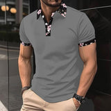 KKBOXLY 2025 New New Summer New Casual Fashion Men's Mesh Lapel POLO Shirt Personalized Printed Short Sleeves