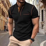 KKBOXLY 2025 men's short-sleeved popular new T-shirt trendy brand  short-sleeved polo shirt casual versatile men's top