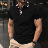 KKBOXLY 2025 New New Summer New Casual Fashion Men's Mesh Lapel POLO Shirt Personalized Printed Short Sleeves