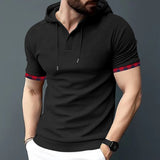 2025KKBOXLY  men's spring and summer casual sports men's short-sleeved t-shirt 2025 tops Popular trade large size waffle hoodie