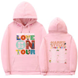 KKBOXLY 2025Love On Tour  Letter Print Men's and Women's Casual Sports Sweater Loose Threaded Bottom Pendulum Sweatshirt