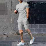 KKBOXLY popular   Youth Fashion Casual Short Sleeve Shorts Set Men's Trend Brand Loose