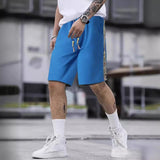 KKBOXLY summer sweatpants boys loose and versatile outerwear sweatpants ins bear splicing five-point pants tide