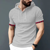 2025KKBOXLY  men's spring and summer casual sports men's short-sleeved t-shirt 2025 tops Popular trade large size waffle hoodie