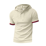 2025KKBOXLY  men's spring and summer casual sports men's short-sleeved t-shirt 2025 tops Popular trade large size waffle hoodie