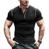 KKBOXLY 2025 summer casual men's short-sleeved t-shirt 2025 men's breathable Henry shirt 2025 trade large-size top