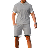 2025KKBOXLY popular  New summer 2025 lapel collar short-sleeved shorts two-piece set sports and leisure men's suit