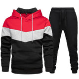 KKBOXLY 2025  Hot Trade Men's Sports Suit Fashion Casual Spring and Autumn Splicing Hooded Sweater Pants Two-piece Set