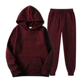 KKBOXLY 2025 Popular trade New men's and women's fleece sweater set autumn and winter men's heart picture hoodie trendy brand new men's suit