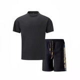 KKBOXLY popular   Youth Fashion Casual Short Sleeve Shorts Set Men's Trend Brand Loose