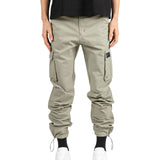 KKBOXLY popular summer new men's  New woven fabric bundle multi-pocket solid color casual pants tooling trousers