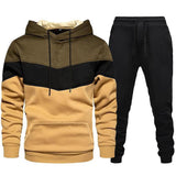 KKBOXLY 2025  Hot Trade Men's Sports Suit Fashion Casual Spring and Autumn Splicing Hooded Sweater Pants Two-piece Set