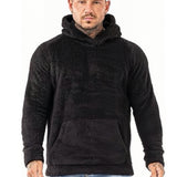 Plus Size Men's Solid Fleece Hoodies Solid Casual Fashion Hooded Sweatshirt For Fall Winter, Men's Clothing