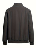 kkboxly  Warm Fleece Winter Jacket, Men's Casual Stand Collar Jacket Coat For Business