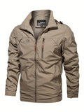 kkboxly  Men's Multifunctional Jacket: Anti-Cold, Windproof & Waterproof For Spring & Autumn Outdoors