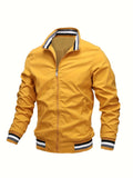 kkboxly  Men's Casual Baseball Jacket Coat Regular Fit College Hipster Windbreaker For Spring Autumn