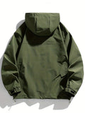 kkboxly  Windbreaker Hooded Jacket, Men's Casual Zip Up Jacket Coat For Outdoor Activities