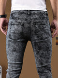 kkboxly  Men's Chic Skinny Jeans, Men's Casual Street Style Distressed Stretch Denim Pants