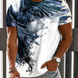 kkboxly  Men's Eagle Print T-Shirt - Comfortable and Stylish Summer Tee