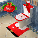 D-FantiX 3D Nose Santa Toilet Seat Cover And Rug Set Funny Christmas Decorations Bathroom Set Of 5