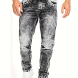 kkboxly  Men's Casual Distressed Skinny Jeans, Street Style Stretch Jeans