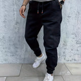 kkboxly Men's Casual Joggers, Trendy Tapered Jeans